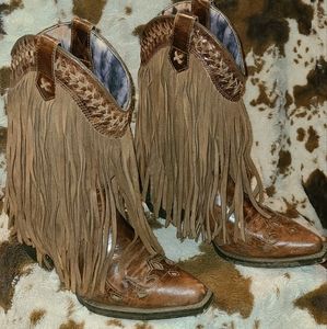 Dingo Fringe cowboy boot 7.5